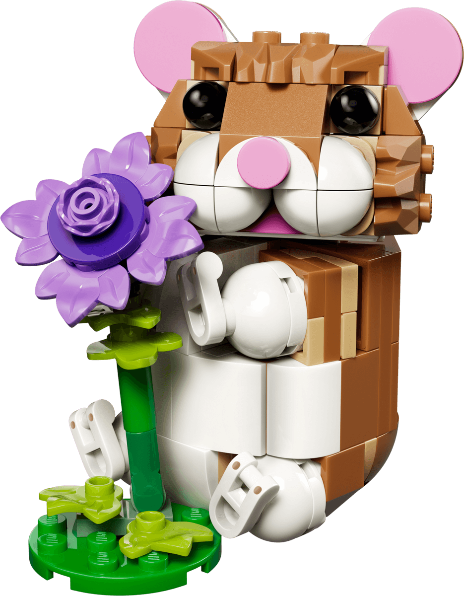 Cute Hamster with a Flower