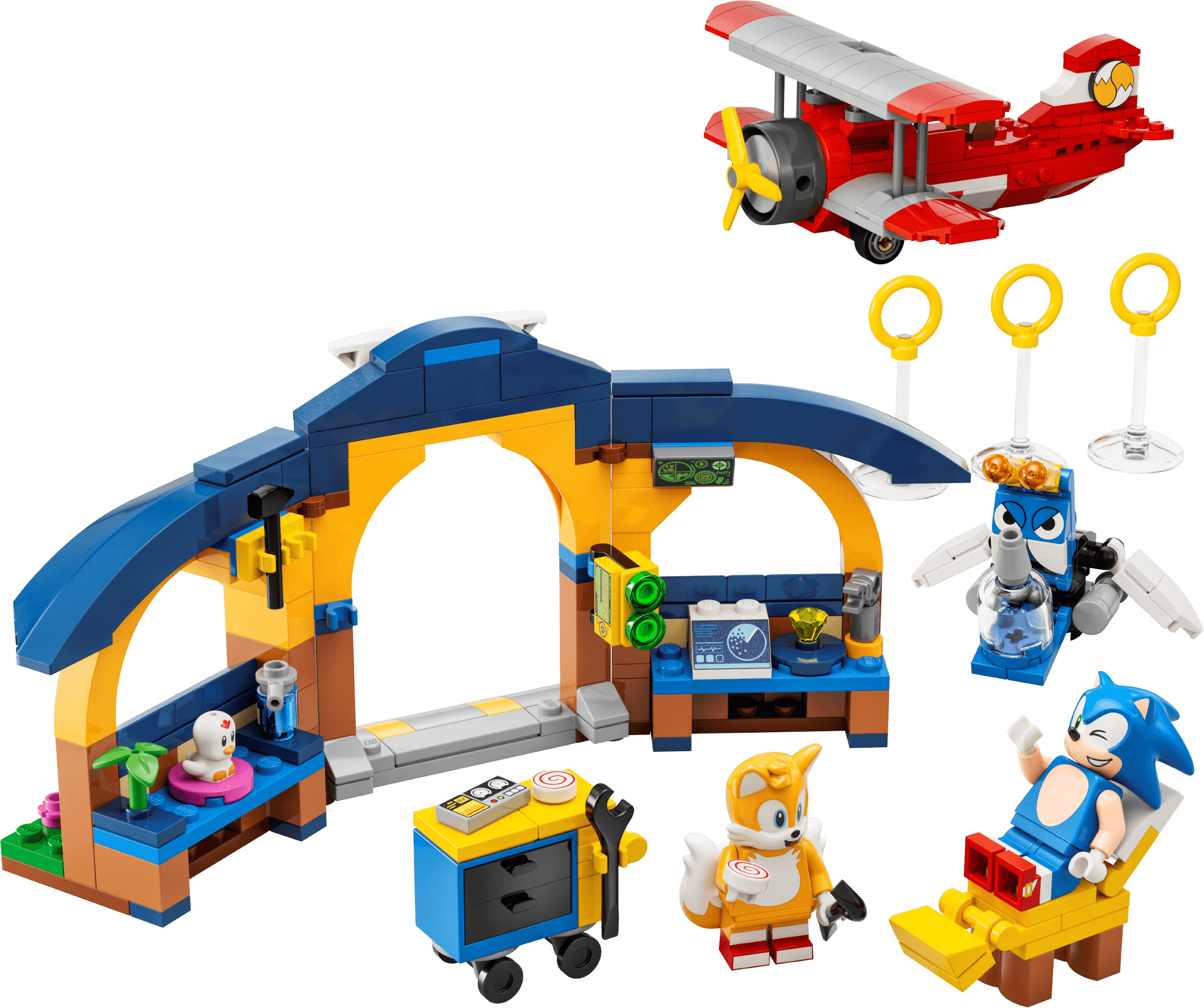 Tails' Workshop and Tornado Plane